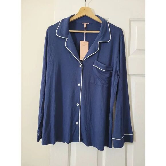 Eberjoy Gisele Lounge PJ Top Navy L NWT - Picture 1 of 7